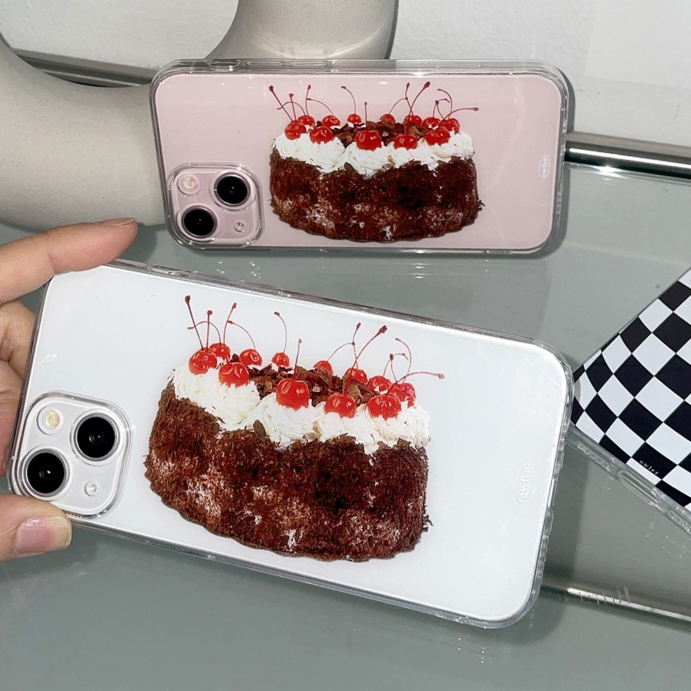 [MADE] 체리 케이크 키치 투명 아이폰 케이스