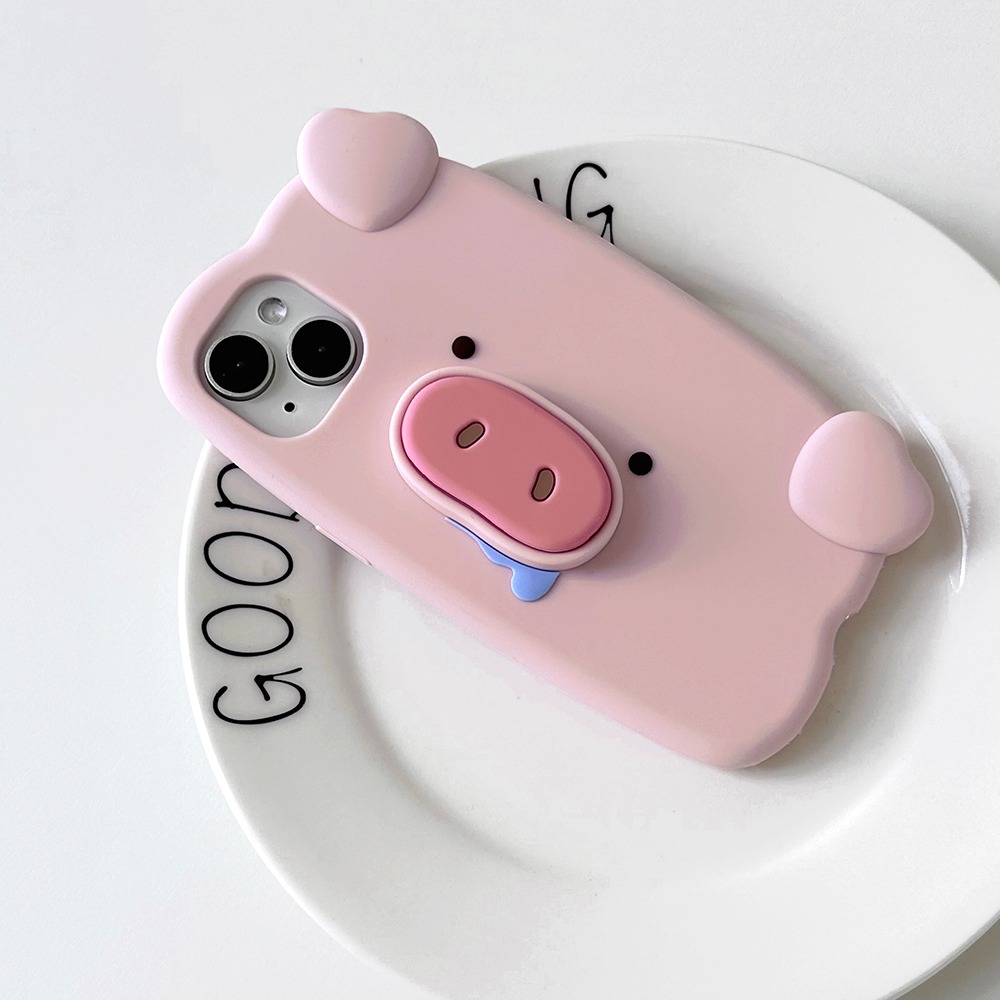 [당일출고] 큐티 핑크 피그 돼지 입체 실리콘 아이폰케이스