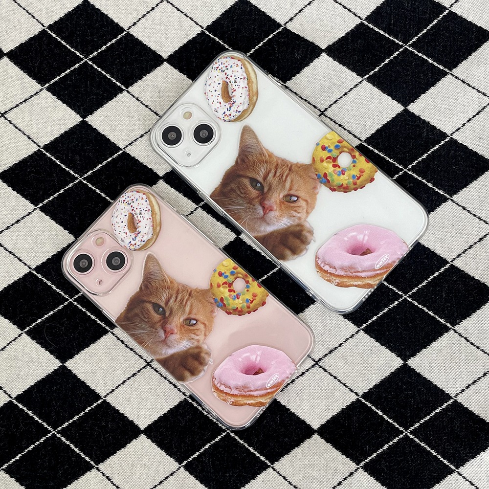 [MADE] 도넛 치즈 고양이 실사 아이폰 케이스
