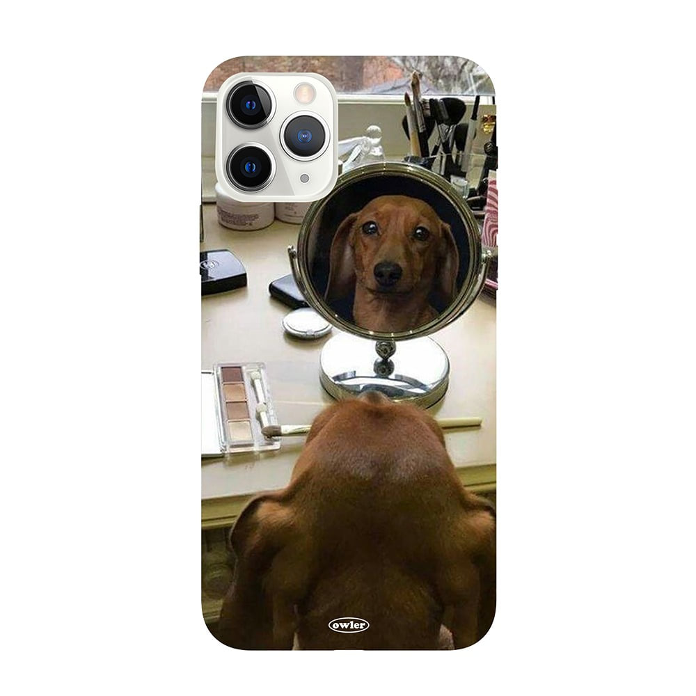 [당일출고/MADE] 거울 보는 강아지 실사 젤리 아이폰케이스