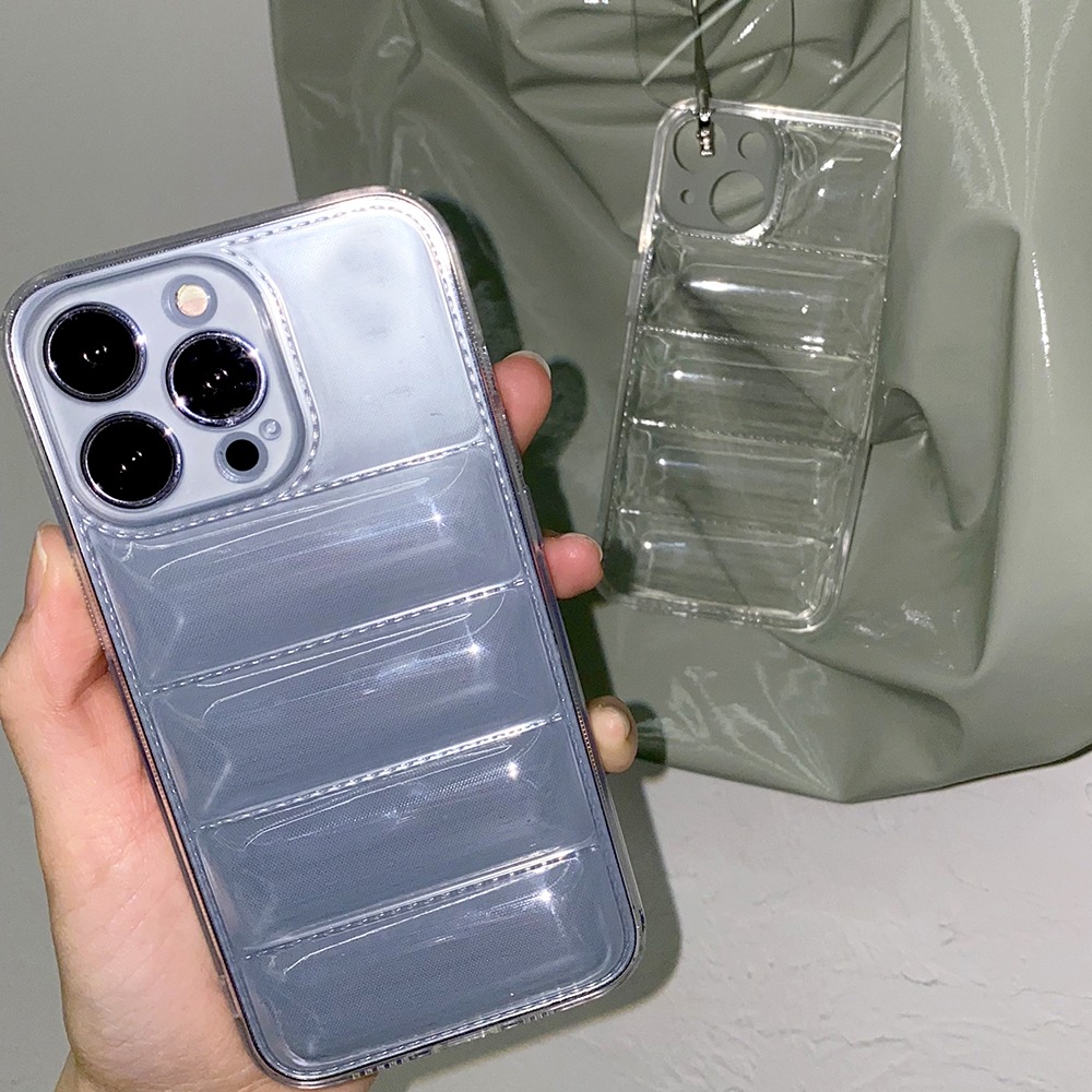 [아이폰14 입고]투명 패딩 입체 젤리 아이폰 케이스