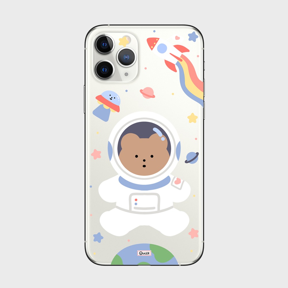 [MADE] 우주비행사 곰돌이 젤리 투명 아이폰케이스