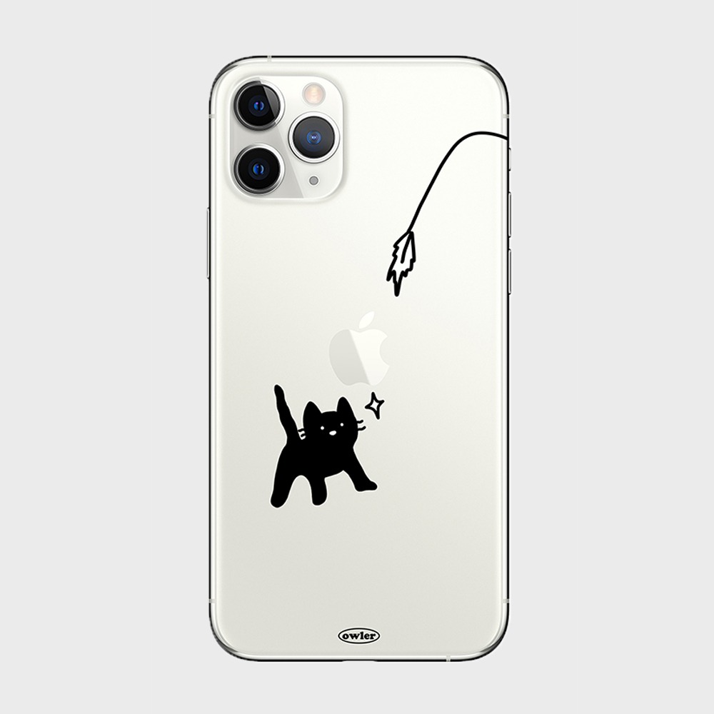 [MADE] 반짝 검은 고양이 투명 젤리 아이폰 케이스