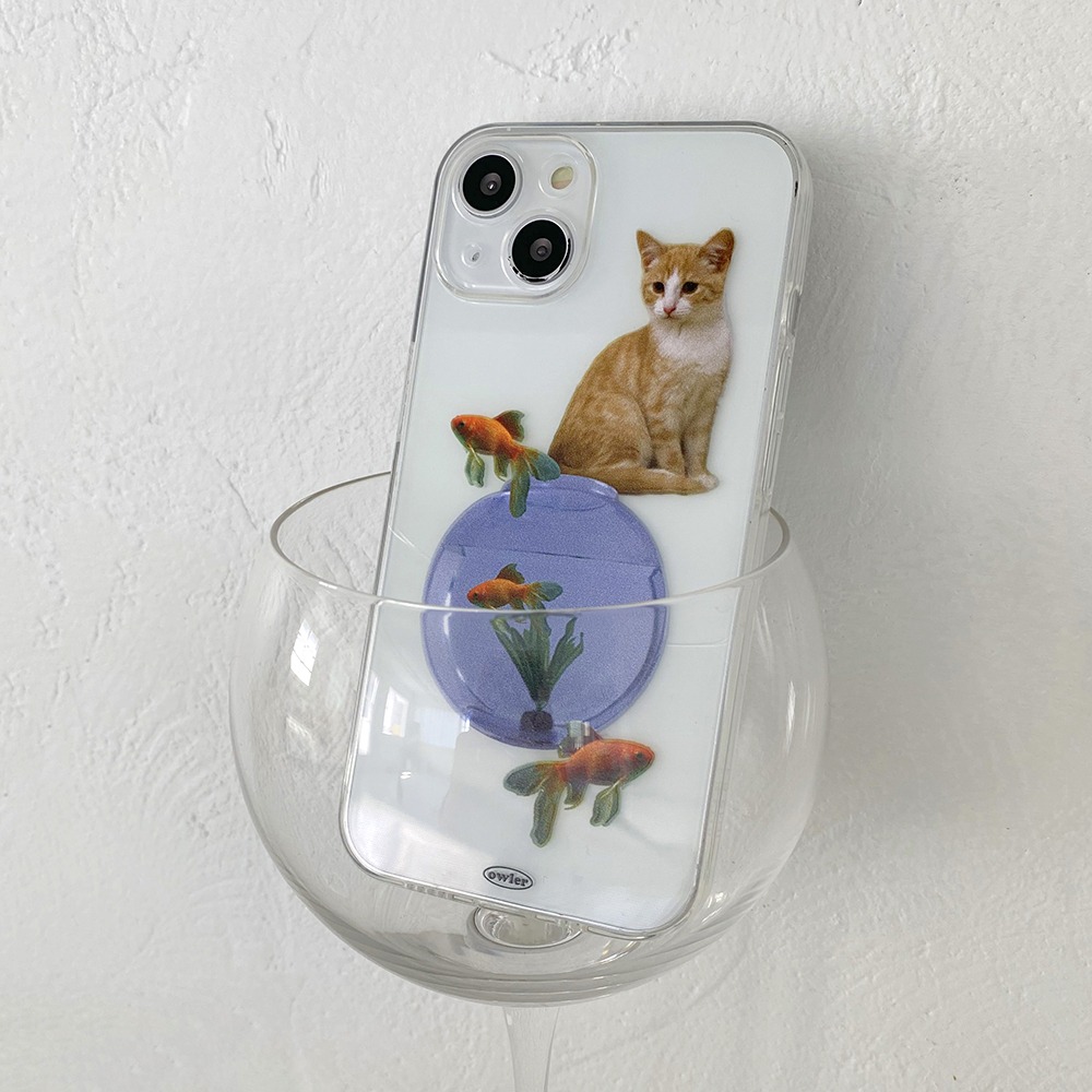 [아이폰14 입고/MADE] 금붕어와 네코 고양이 실사 아이폰케이스